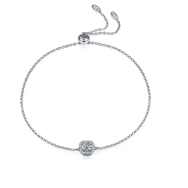High Quality Silver Sunflower 0.5 Carat Moissanite Bracelet