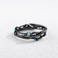 Hollow Couple Ring Blue