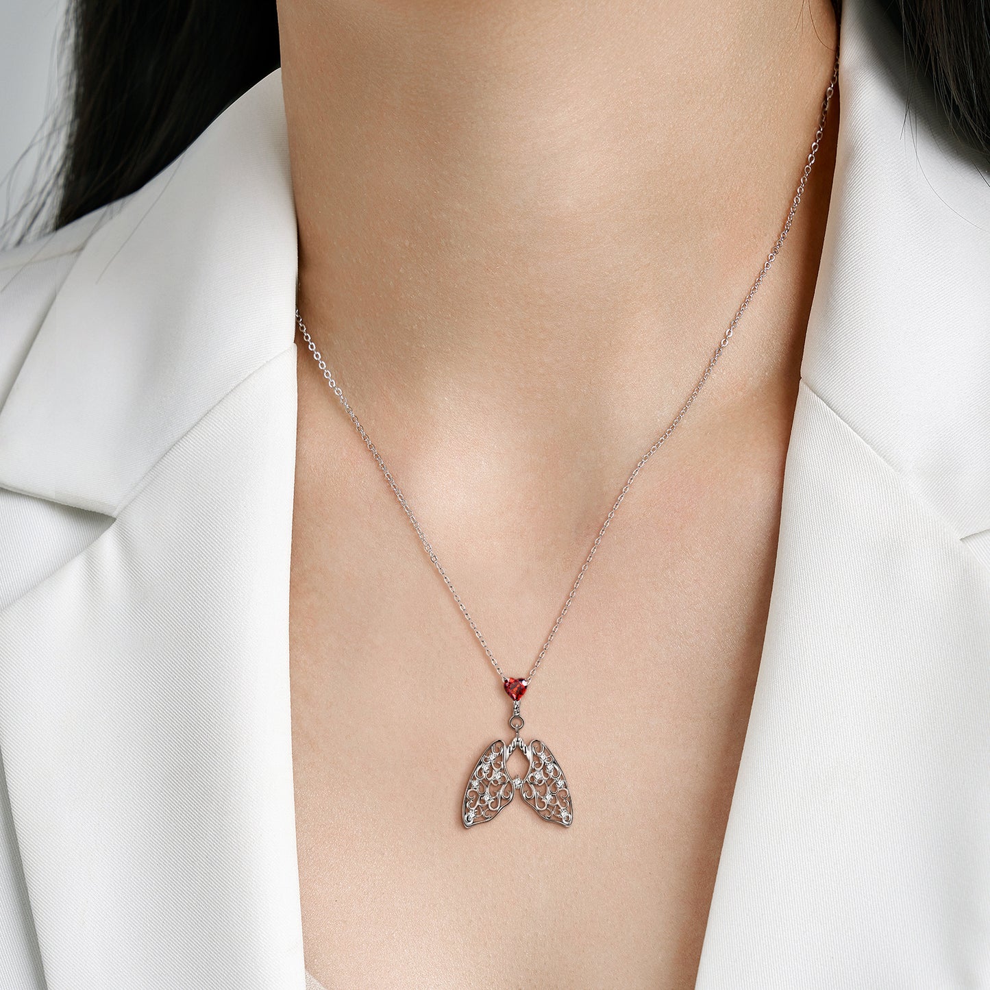 Creative Simple White Lung S925 Sterling Silver Diy Jewelry Necklace