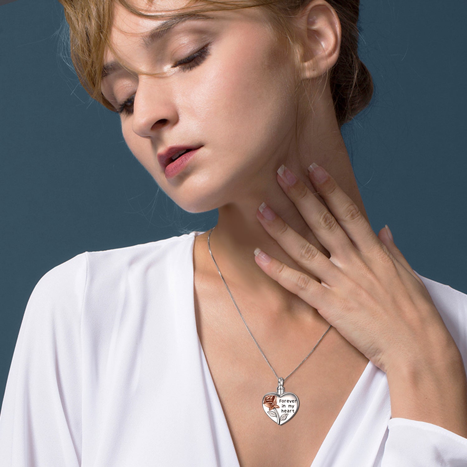 Sterling silver necklace cremation jewelry for women