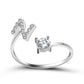 Adjustable 26 Initial Letter Ring For Women