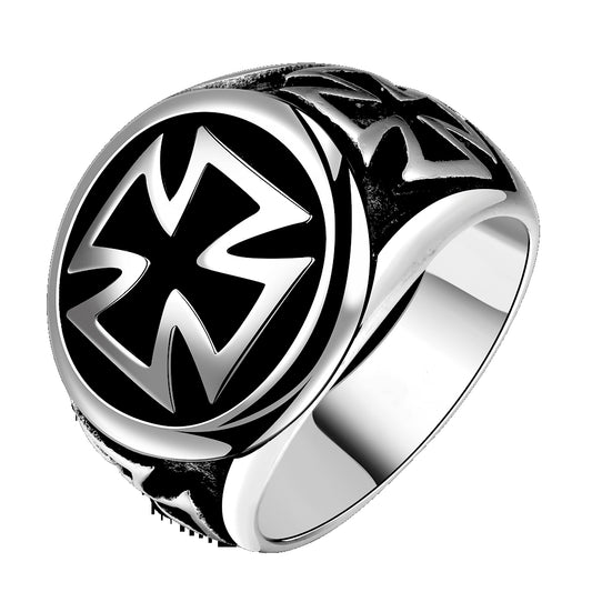 Stainless Steel Cross Ring
