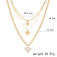 Fashion Heart Pendant Layered Necklace Sweater Chain