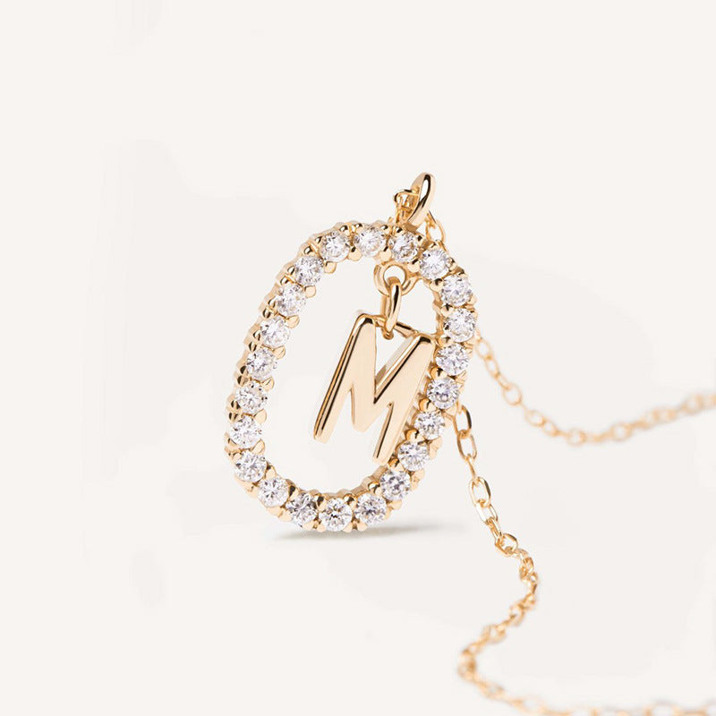 Women's Light Luxury Alphabet Sterling Silver Collarbone Necklace