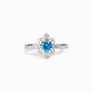 Women's Sterling Silver Snowflake Ring With Diamond Zircon Fashion
