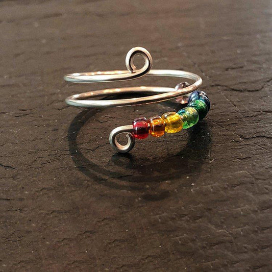 Colorful Beads Anti Stress fidget rings for anxiety