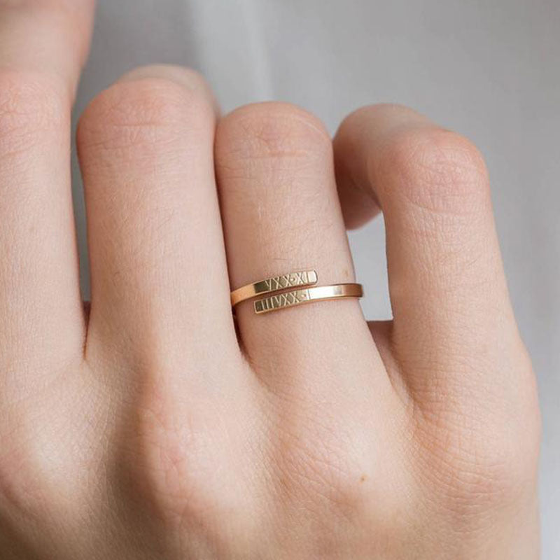 Customized Stainless Steel Ring Gold  name engravable