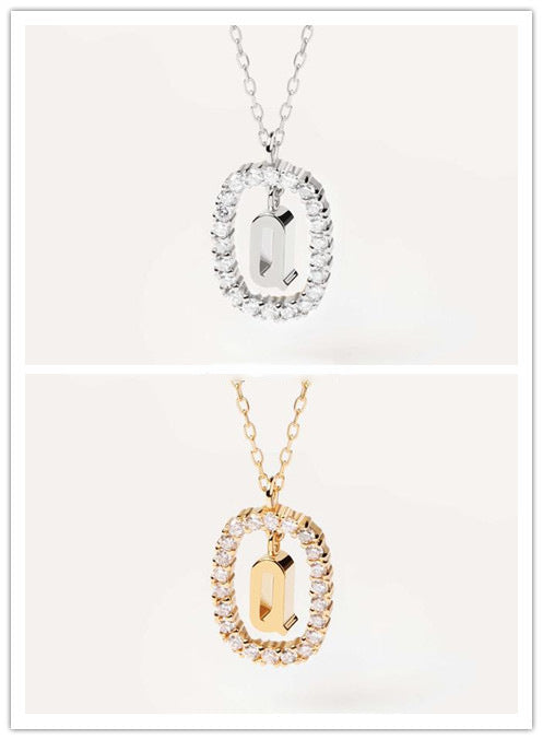 Women's Light Luxury Alphabet Sterling Silver Collarbone Necklace
