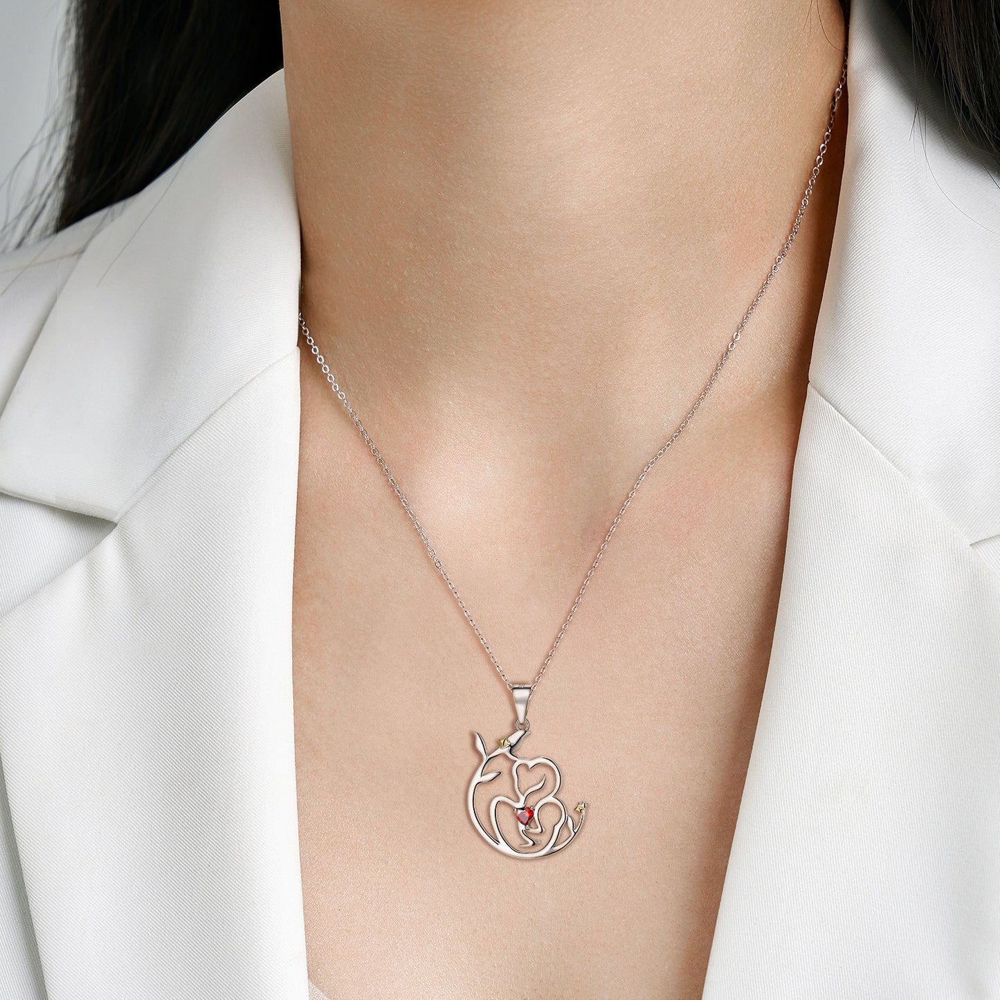 S925 Sterling Silver Love Necklace Mother's Day Series Sweater Chain