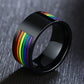 Rainbow Pride Love Promise Stainless Steel Men's Ring