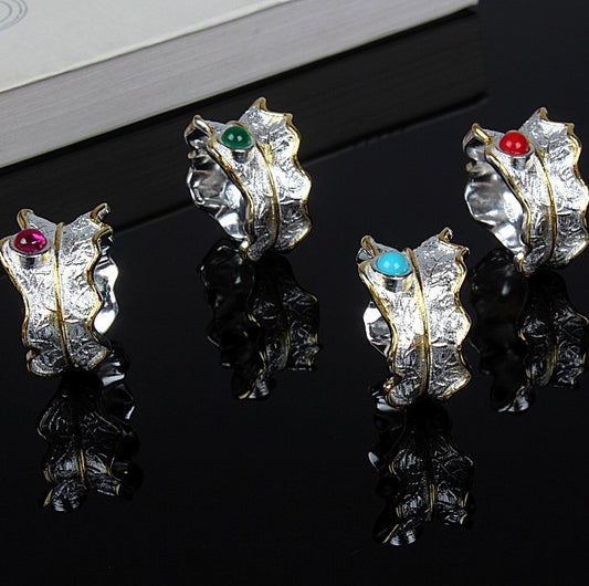 Unisex Exaggerated Whole Wrap Gem Finger Ring