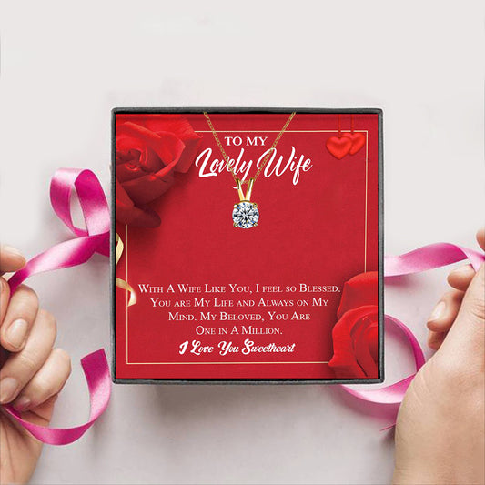 To My Lovely Wife Gift Box + Necklace