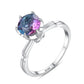 Silver Jewelry Synthetic Rainbow Gem Fashion Ring