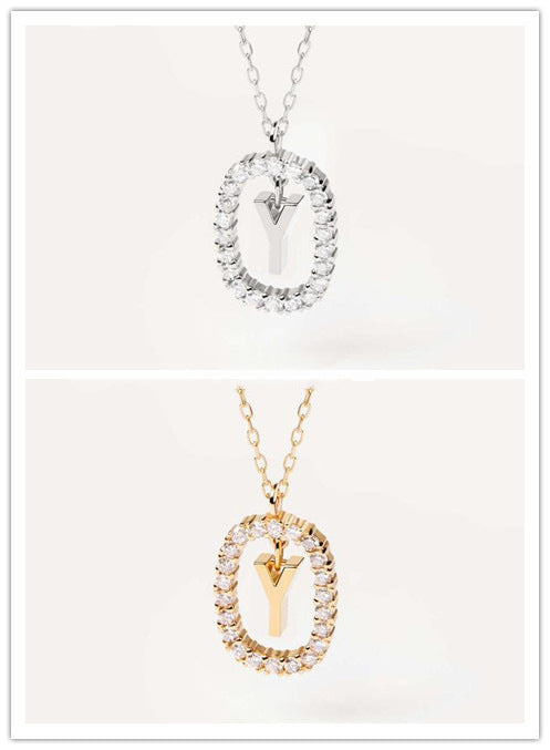 Women's Light Luxury Alphabet Sterling Silver Collarbone Necklace