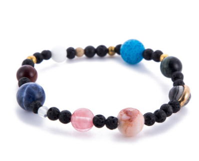 Universe Galaxy Eight Planets Natural Stone Bracelet