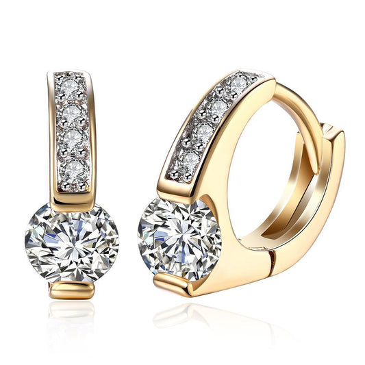 Mini  Circular Earrings in 14K Gold