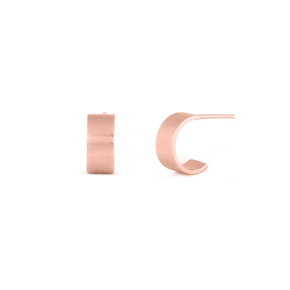 Rose Plated Oer Stainless Steel Huggie Earrings