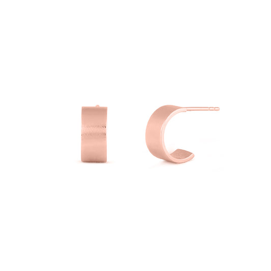 Rose Plated Oer Stainless Steel Huggie Earrings