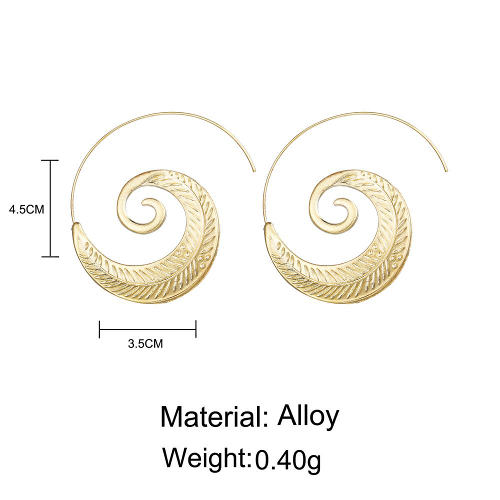 18K Gold Plated Spin Spiral Earrings