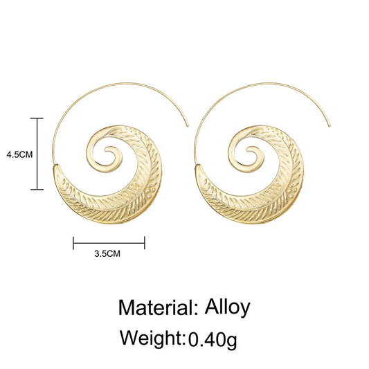 18K Gold Plated Spin Spiral Earrings