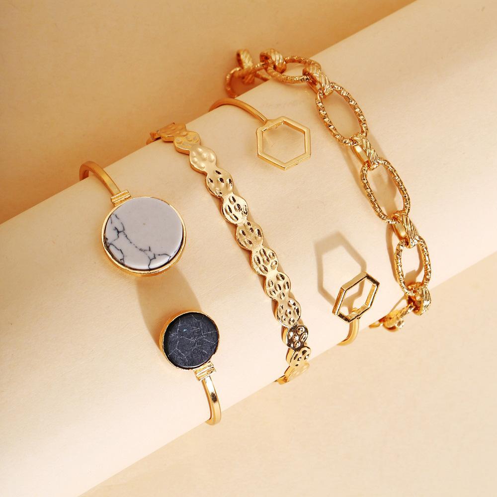 4 Piece Medallion Bracelet Set