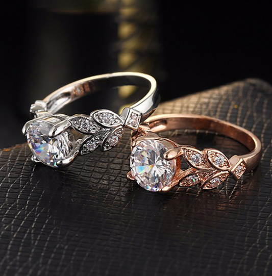 Zircon Engagement Ring Inlaid Zircon