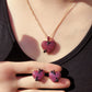 Heart-shaped earring pendant set