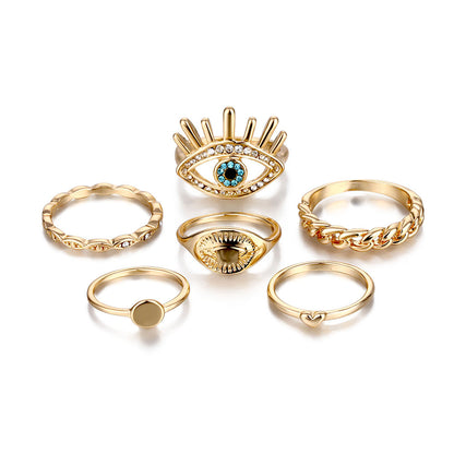 6-piece Set Ring with eye meaning