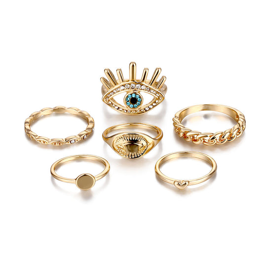 6-piece Set Ring with eye meaning