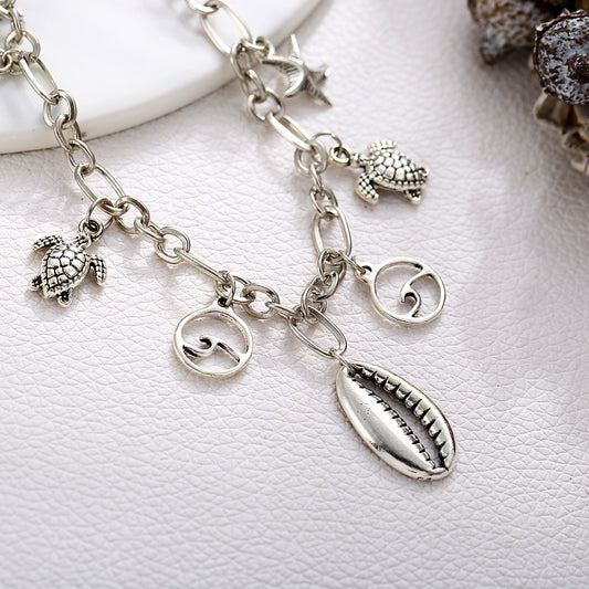 Charm Bracelet of the Sea 18K White Gold Plated Bracelet