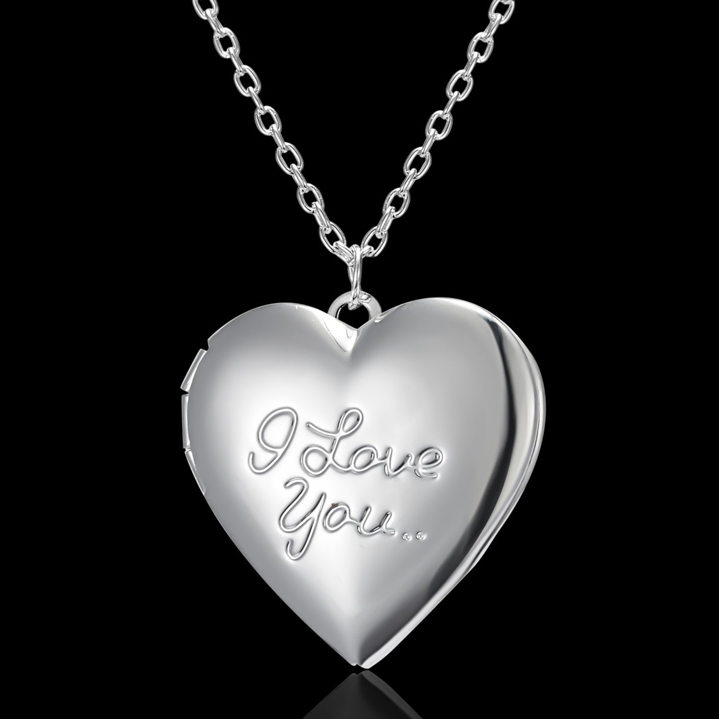Peach Heart Photo Box Photo Pendant Necklace