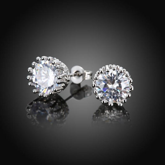 Royal Crown  Crystal Stud Earrings