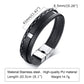 Glossy Stainless Steel Custom Leather Bracelets