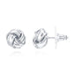 Twist Stud Earrings - White Gold Filled