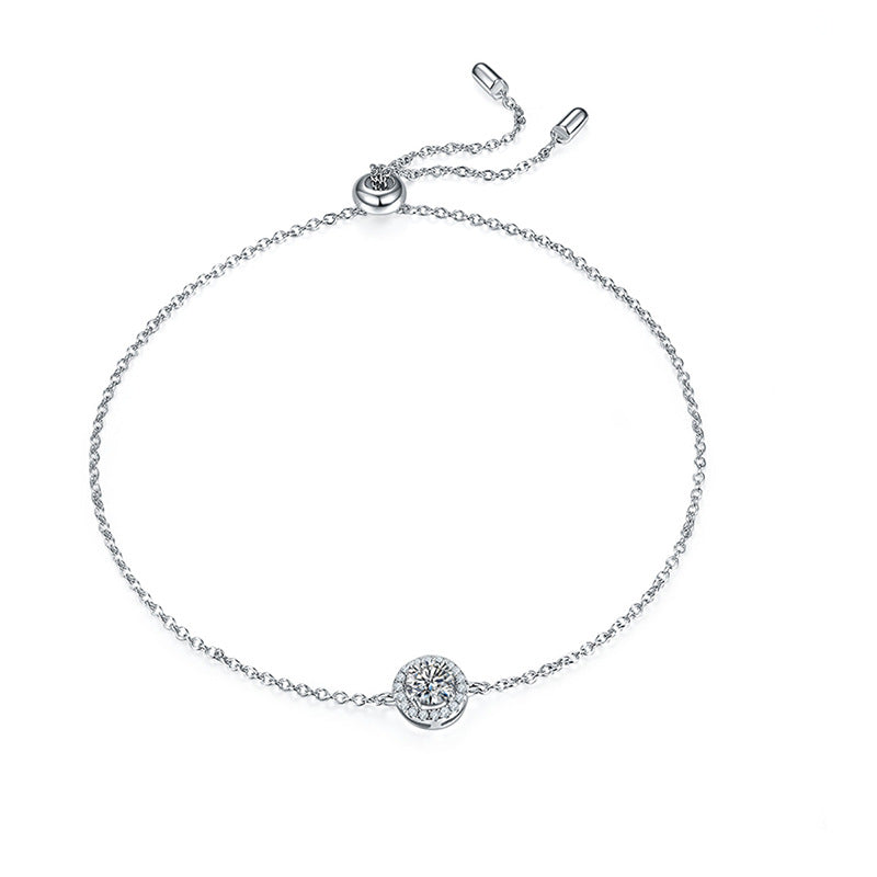 High Quality Silver Sunflower 0.5 Carat Moissanite Bracelet