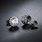 White Gold Plated Disc Stud Earrings
