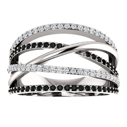 Silver twine knot love ring