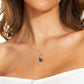 S925 Sterling Silver Black Water Lily And Crescent Necklace Original Niche Design