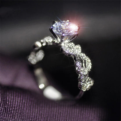 Ring Female Flash Diamond Trendy Simple Fashion