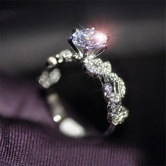 Ring Female Flash Diamond Trendy Simple Fashion