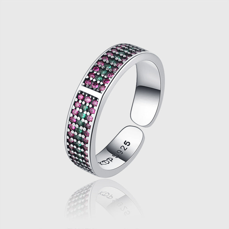 Silver and Diamond Rings Three-dimensional Fashion Ring
