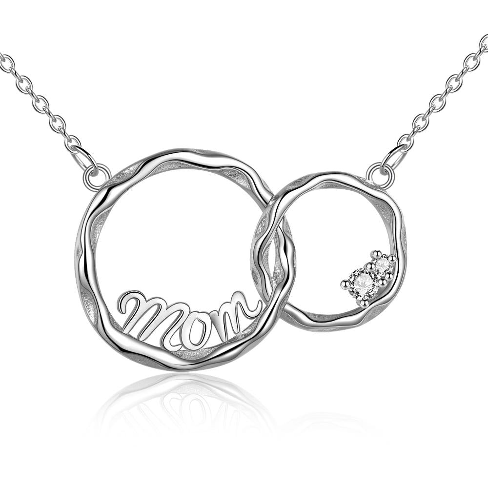 Interlocking Double Circles Necklace for Mom