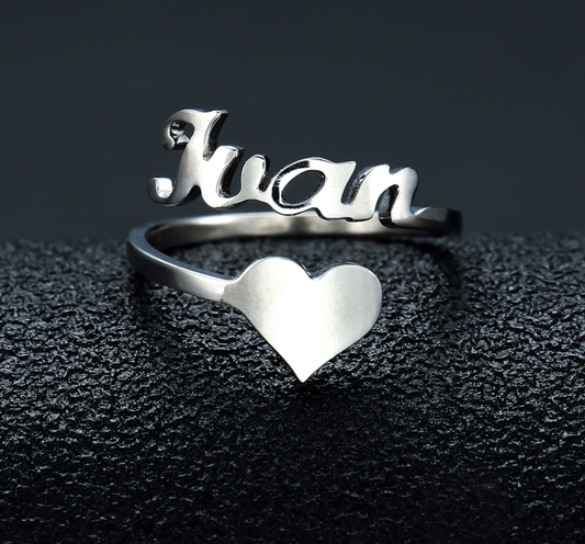 Personalized Solid Stainless Steel Rings Silver