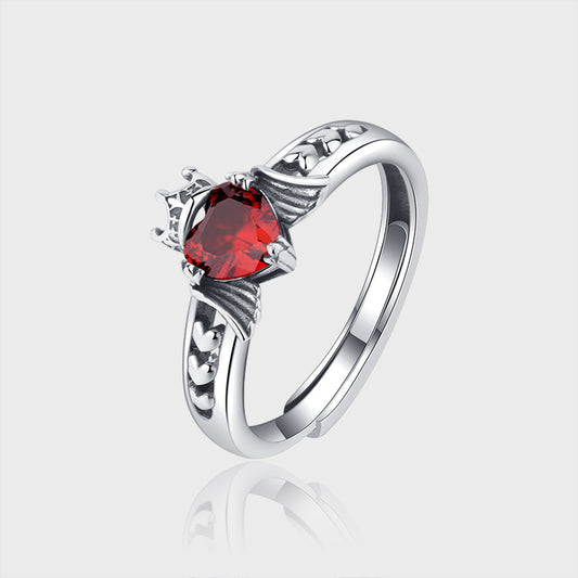 925 Sterling Silver Rings for Women with Ruby Stone
