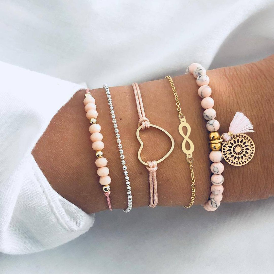 5 Piece Infinity Bracelet Set