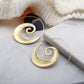 18K Gold Plated Spin Spiral Earrings