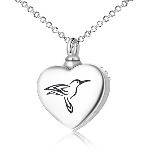Heart shape keepsake cremation urn necklace 