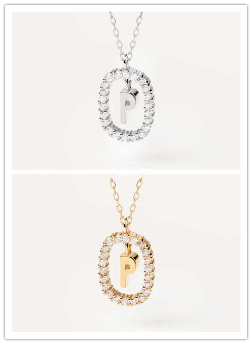 Women's Light Luxury Alphabet Sterling Silver Collarbone Necklace