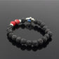 Lava Volcanic Stone Red Pine Beads Bracelet Hand Of Fatima