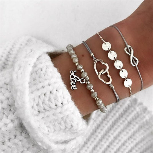 4 Piece Infinity Love Bracelet Set
